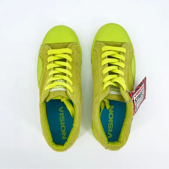 NWT Vision Street Wear Suede Lo Skate Sneaker Lemon Lime Size 6
