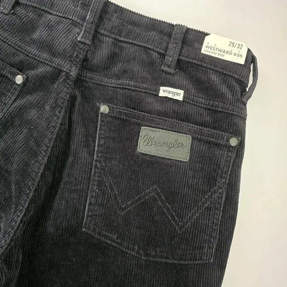 NWT Wrangler Westward 626 Bootcut Corduroy Jeans Black Size 29