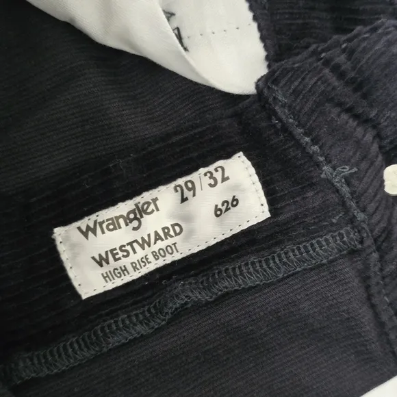 NWT Wrangler Westward 626 Bootcut Corduroy Jeans Black Size 29
