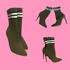 Olive Green Sock Boots