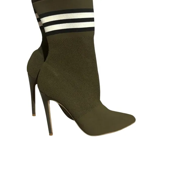 Olive Green Sock Boots
