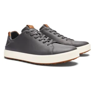 OluKai Men's Wai'alae Spikeless Golf Shoes Leather Sneaker Size 9.5 Stone Gray
