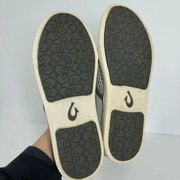 OluKai Pehuea Slip On Convertible Comfort Sneaker Light Gray Breathable Womens 7