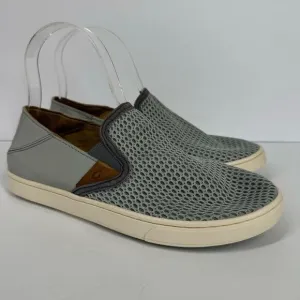 OluKai Pehuea Slip On Convertible Comfort Sneaker Light Gray Breathable Womens 7