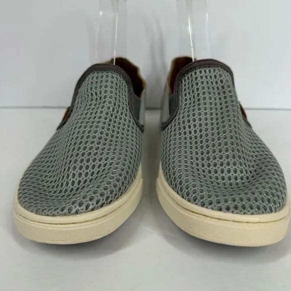 OluKai Pehuea Slip On Convertible Comfort Sneaker Light Gray Breathable Womens 7