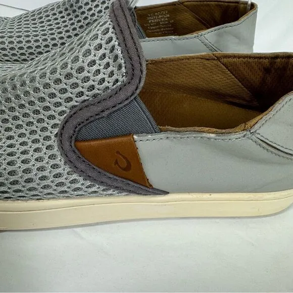 OluKai Pehuea Slip On Convertible Comfort Sneaker Light Gray Breathable Womens 7