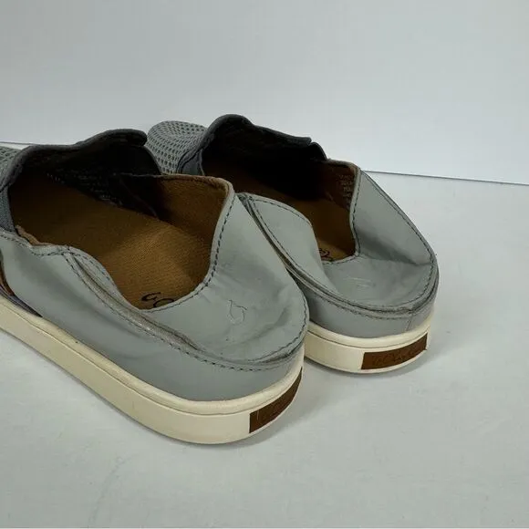 OluKai Pehuea Slip On Convertible Comfort Sneaker Light Gray Breathable Womens 7
