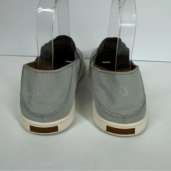 OluKai Pehuea Slip On Convertible Comfort Sneaker Light Gray Breathable Womens 7