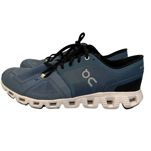 On Cloud Cloud X 3  Men's Pewter White Synthetic Running Shoes Athletic Size 10M