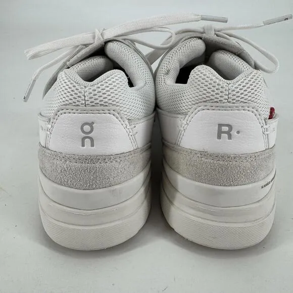 On cloud shoes mens 8 white roger athletic athleisure tennis minimalist summer