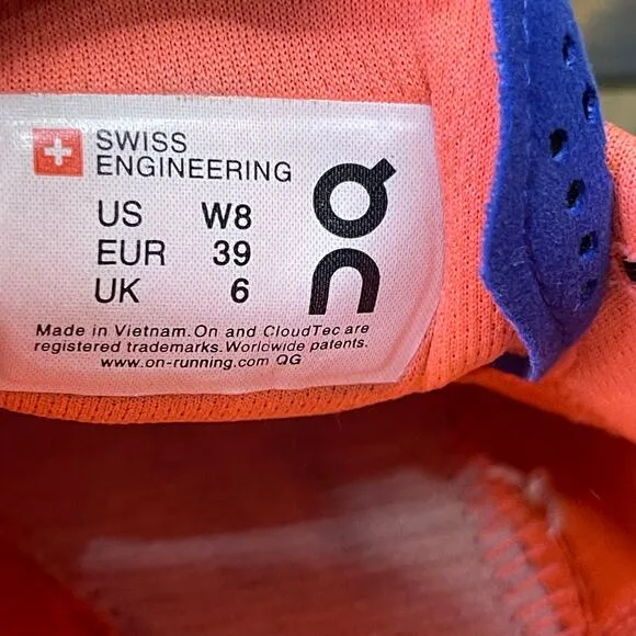 ON Cloud X Running Sneaker Shoes Red Flash Women's size 8 NO INSOLE Athleisure