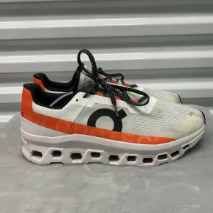 On Cloudmonster Sneakers Mens Size 13 White Orange Athleisure Running Training