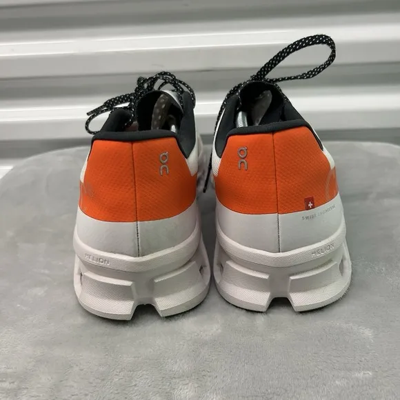 On Cloudmonster Sneakers Mens Size 13 White Orange Athleisure Running Training