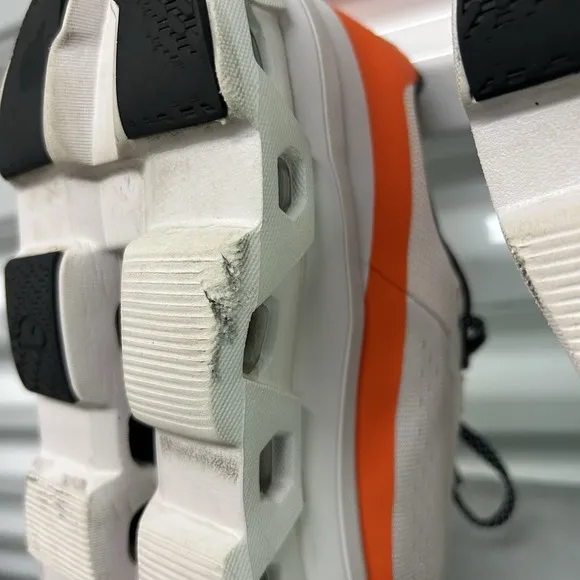 On Cloudmonster Sneakers Mens Size 13 White Orange Athleisure Running Training