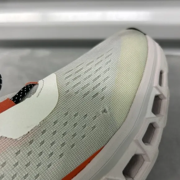 On Cloudmonster Sneakers Mens Size 13 White Orange Athleisure Running Training