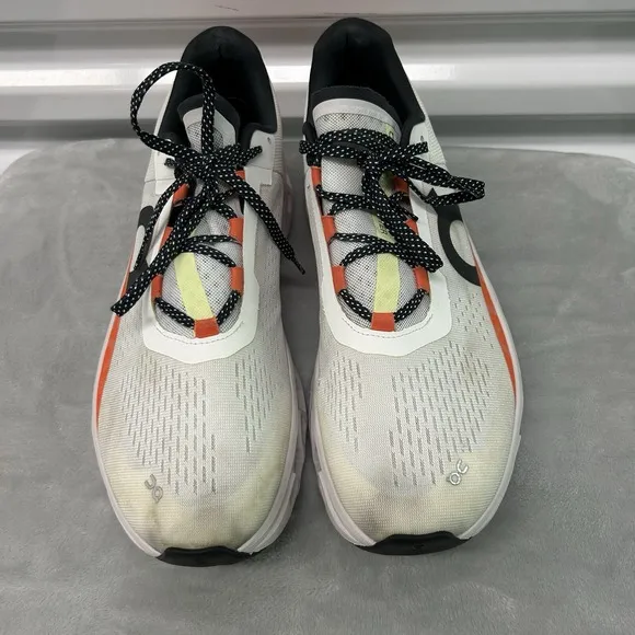 On Cloudmonster Sneakers Mens Size 13 White Orange Athleisure Running Training