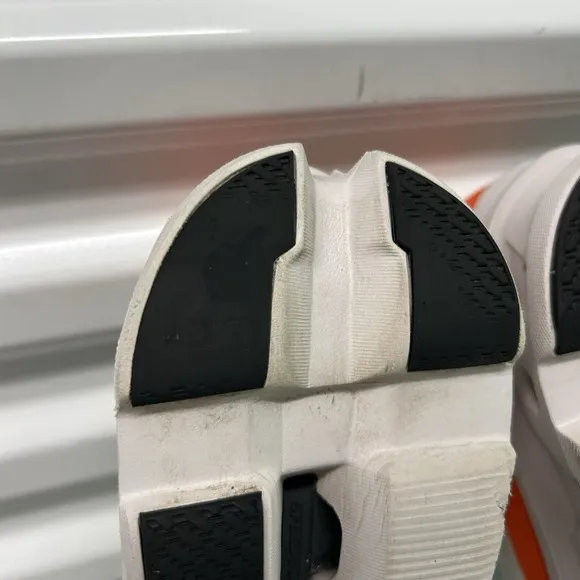 On Cloudmonster Sneakers Mens Size 13 White Orange Athleisure Running Training
