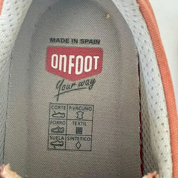 OnFoot Canvas and Leather Slip-On Gum Light Orange Sneakers Men's EU 42 / US 9