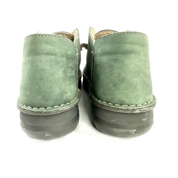 OnFoot Women Size 8.5 Green Suede Chukka Comfort Shoe Low Wedge Platform Heel