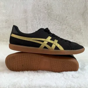 ONITSUKA TIGER Men’s 9 / Women 10.5 Unisex DD Trainer Sneakers Black Gold Gum