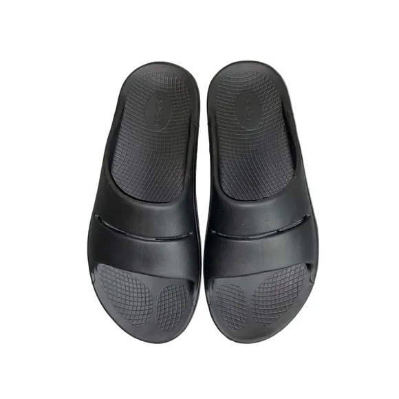 OOFOS OOahh Sport Recovery Comfort Slip-On Black Sandals