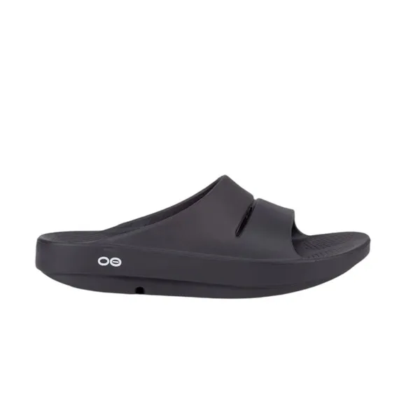 OOFOS OOahh Sport Recovery Comfort Slip-On Black Sandals