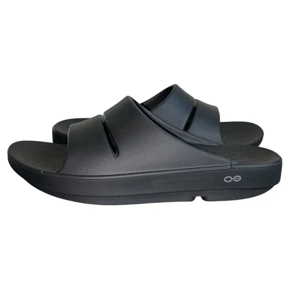 OOFOS OOahh Sport Recovery Comfort Slip-On Black Sandals