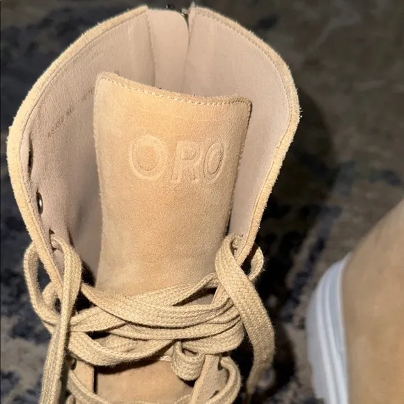 ORO THE DEVON BEIGE COMBAT BOOTS
