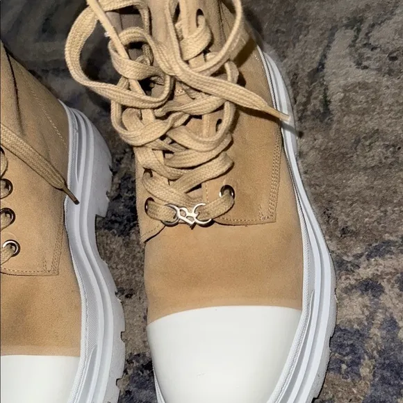 ORO THE DEVON BEIGE COMBAT BOOTS
