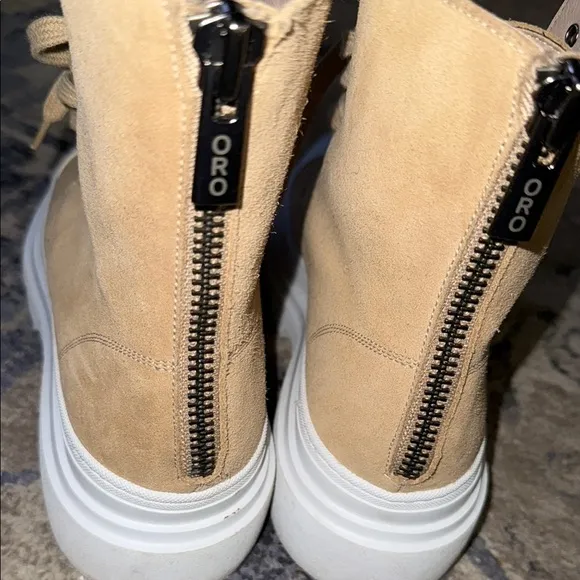 ORO THE DEVON BEIGE COMBAT BOOTS