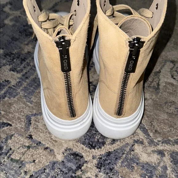 ORO THE DEVON BEIGE COMBAT BOOTS