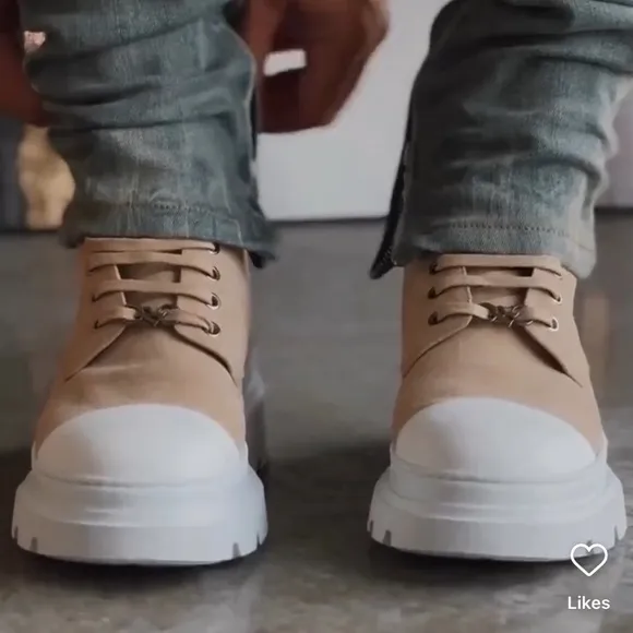 ORO THE DEVON BEIGE COMBAT BOOTS