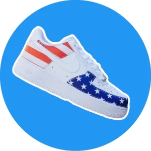 Painted Custom Air Force One Nike AF1 Stylish Cool Trending American Flag 🇺🇸