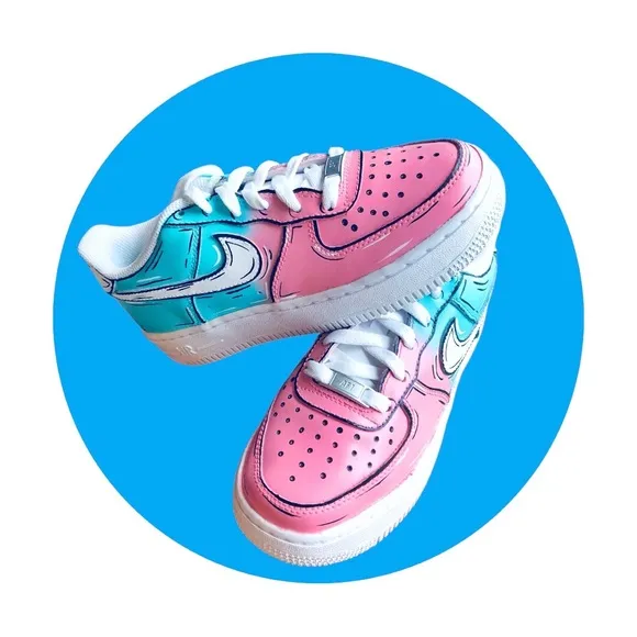 Painted Custom Air Force One Nike AF1 Stylish Cool Trending Cotton Candy