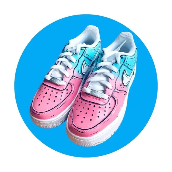 Painted Custom Air Force One Nike AF1 Stylish Cool Trending Cotton Candy