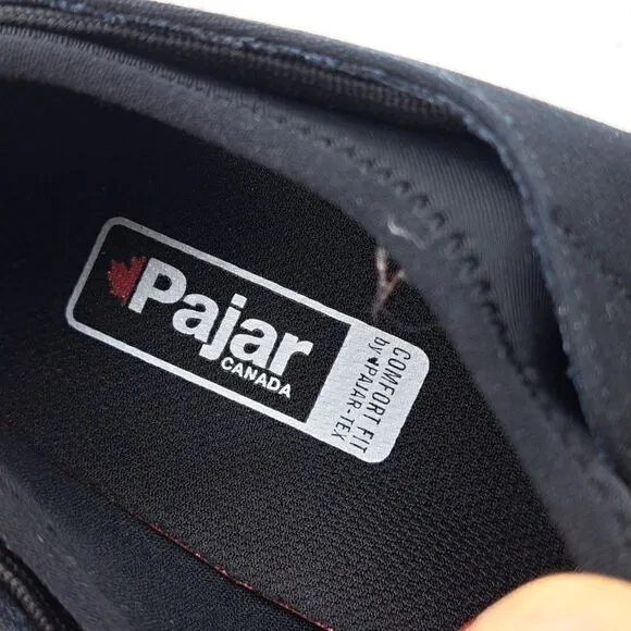 Pajar Canada Women’s Shoes Black Canvas Sneakers Lace-Up Size 10 White Cup Sole