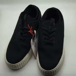 Pajar Canada Women’s Shoes Black Canvas Sneakers Lace-Up Size 10 White Cup Sole