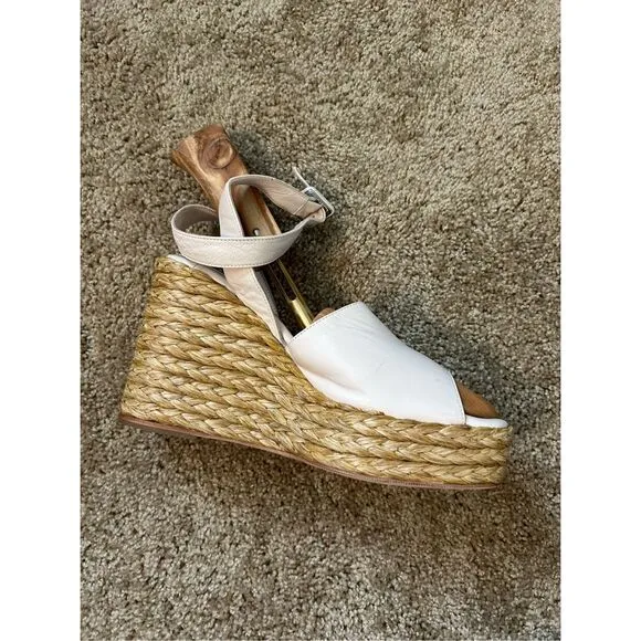 Paloma Barceló Clama Jute-Wedge Sandals Glacial Pink, Sz EU 40 / US 9, MP $374