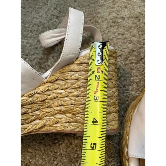 Paloma Barceló Clama Jute-Wedge Sandals Glacial Pink, Sz EU 40 / US 9, MP $374