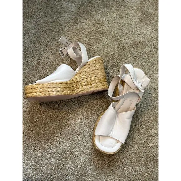 Paloma Barceló Clama Jute-Wedge Sandals Glacial Pink, Sz EU 40 / US 9, MP $374