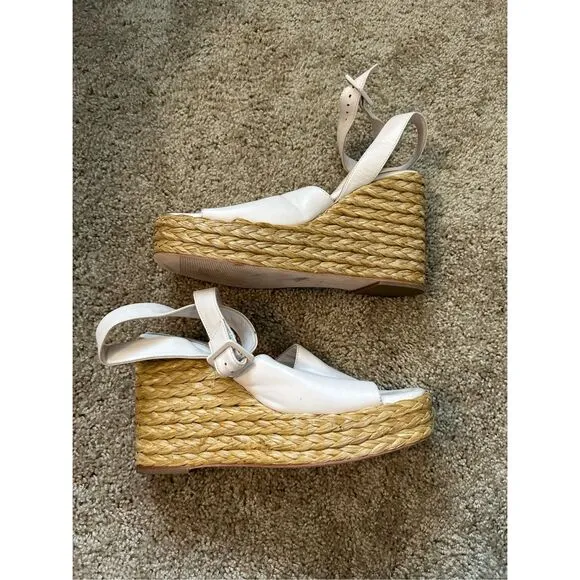 Paloma Barceló Clama Jute-Wedge Sandals Glacial Pink, Sz EU 40 / US 9, MP $374