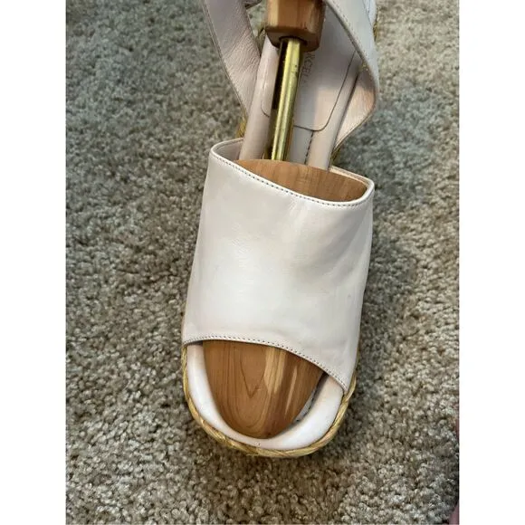 Paloma Barceló Clama Jute-Wedge Sandals Glacial Pink, Sz EU 40 / US 9, MP $374