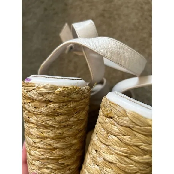 Paloma Barceló Clama Jute-Wedge Sandals Glacial Pink, Sz EU 40 / US 9, MP $374