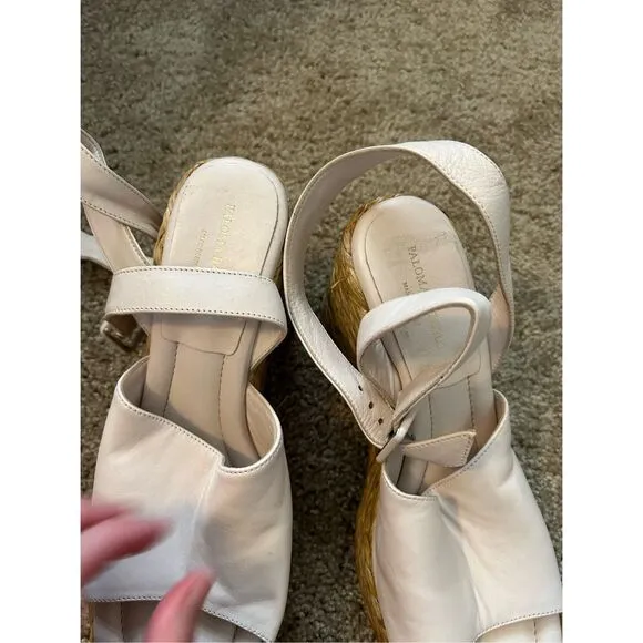 Paloma Barceló Clama Jute-Wedge Sandals Glacial Pink, Sz EU 40 / US 9, MP $374