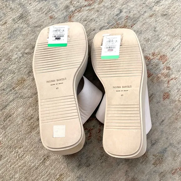 Paloma Barcelo Laxyla NWT New Ivory Platform Sandals Sz 40, 9.5 US