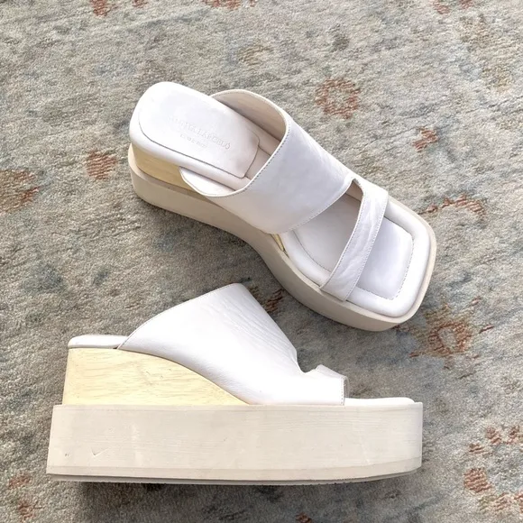 Paloma Barcelo Laxyla NWT New Ivory Platform Sandals Sz 40, 9.5 US