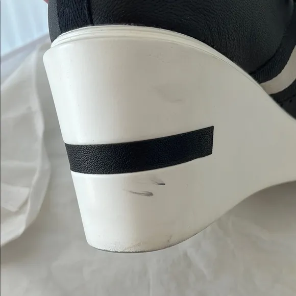 Paolo Black and White Wedge Sneakers