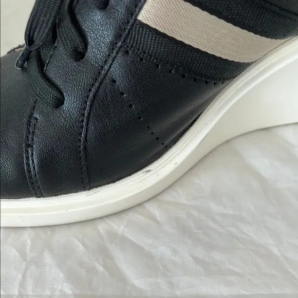 Paolo Black and White Wedge Sneakers