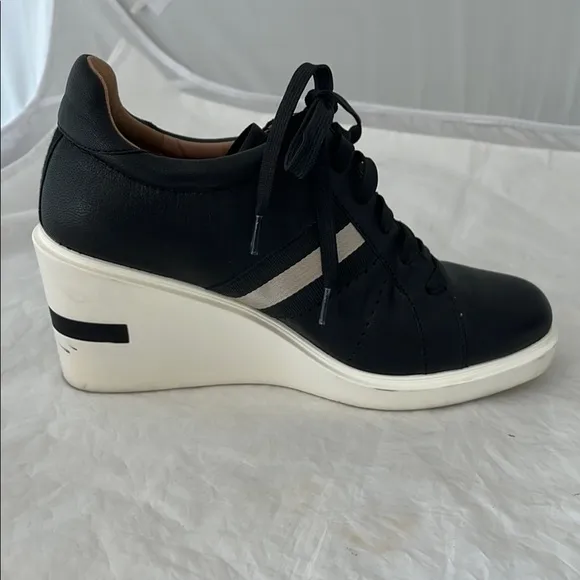 Paolo Black and White Wedge Sneakers