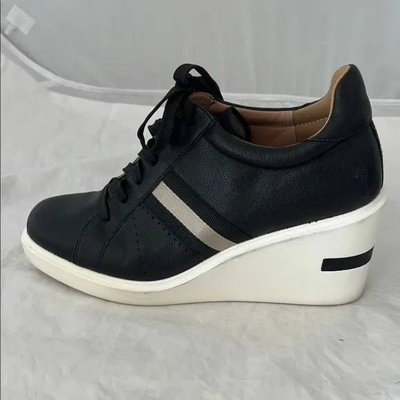 Paolo Black and White Wedge Sneakers